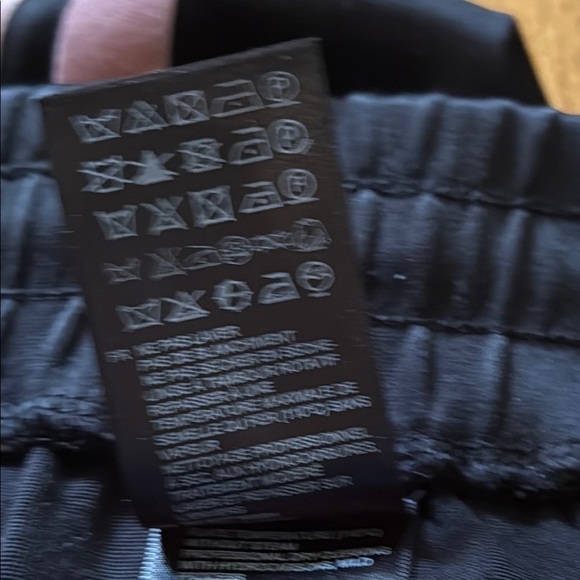 Sandro Paris sz 1 Black shiny Track Pants pink Side Stripes elastic + tie waist - Picture 6 of 8